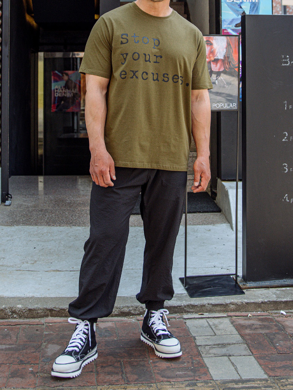 (L-6XL)<br>익스큐즈 短袖T恤<br><font color="#072c81"><B>[ W.DNA ]</B></font>