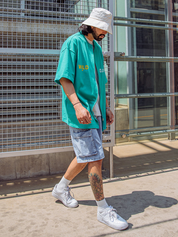 (L-5XL)<BR>밀라카 牛仔束腰短裤