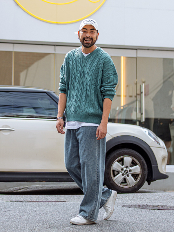 (L-5XL)<br>러슬리 V领针织衫