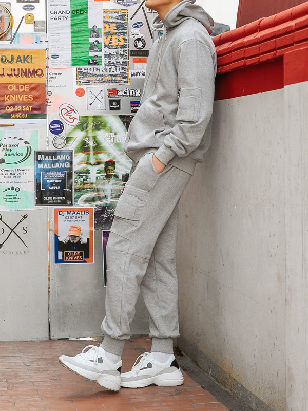 (M-4XL)<BR>누구나 带帽拉链+연극 항공밴드팬츠