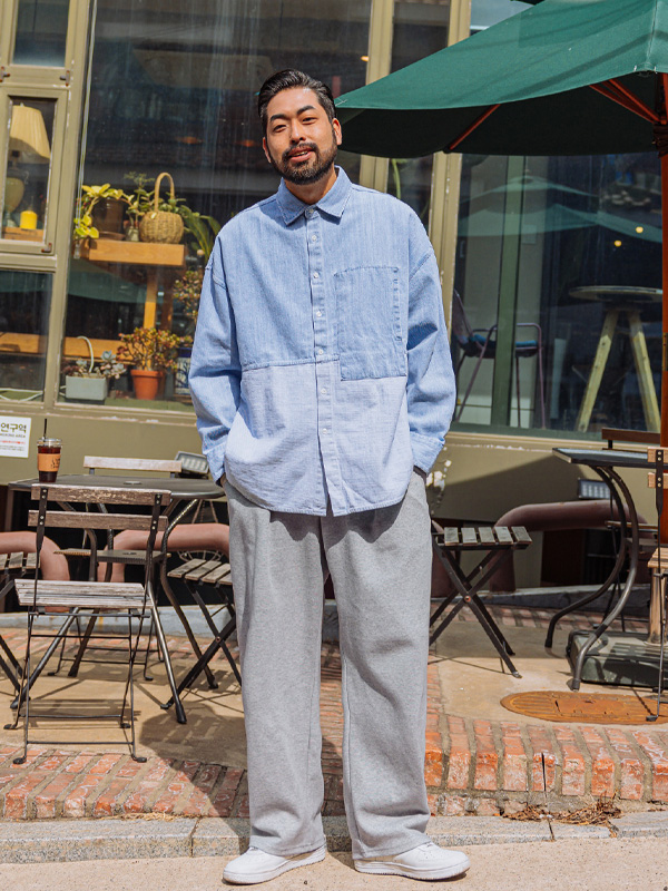 (XL-4XL)<BR>솔트스 주름와이드 松紧带裤