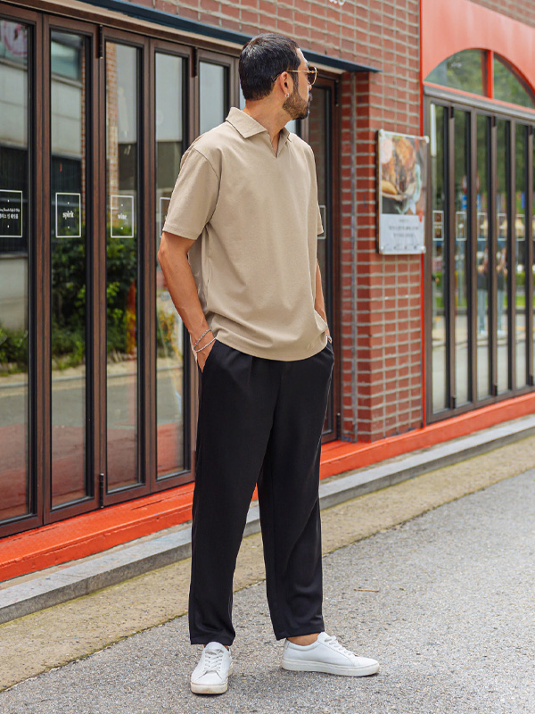 (L-3XL)<BR>카나본 广泛的 松紧带裤 8021