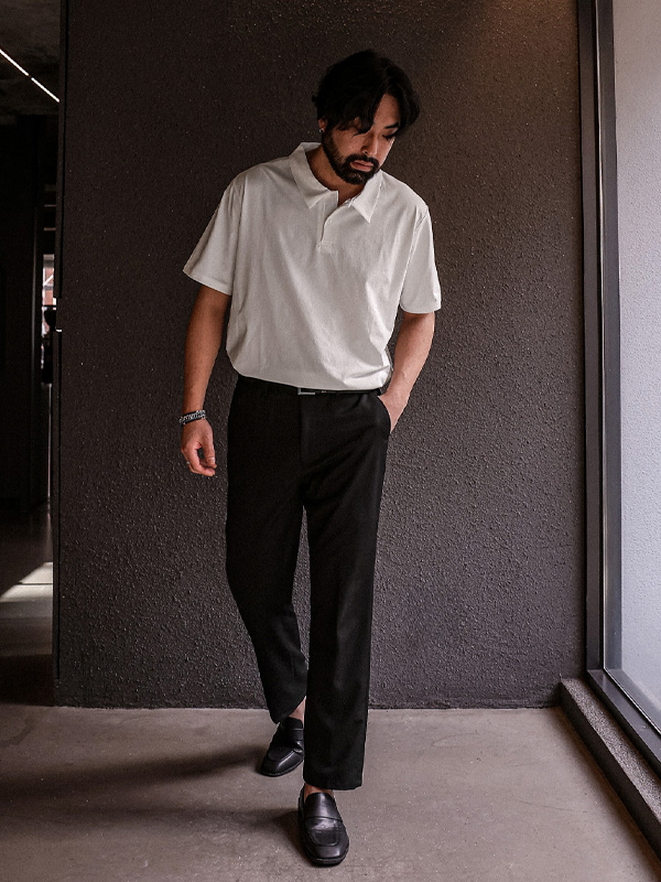 (M-6XL)<br>아키사그 短袖领衬衫 <br><font color="#072c81"><B>[ W.DNA ]</B></font><br><font color="#098a09"><B>选择长度 (基础,长款+6cm)</B></font>