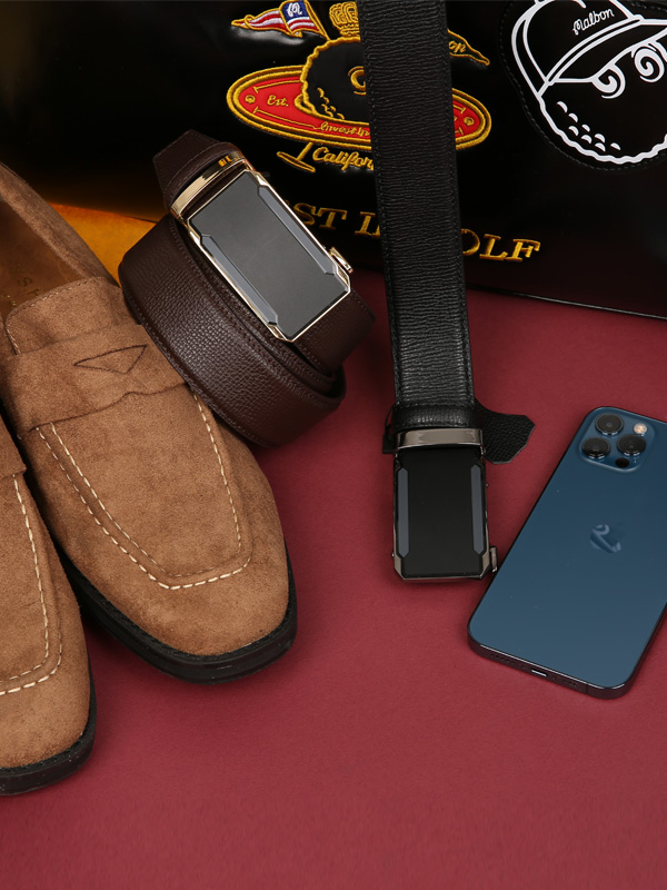 (可穿戴长达48英寸)<BR>치누크 牛皮 自动皮带(4383플라스틱사각)