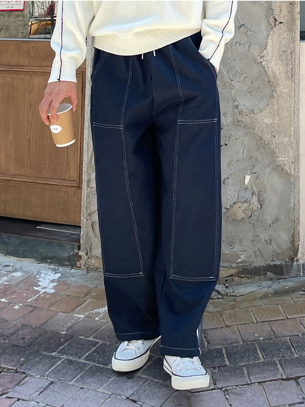 (XL-6XL)<BR>위겐 松紧带 无洗牛仔裤