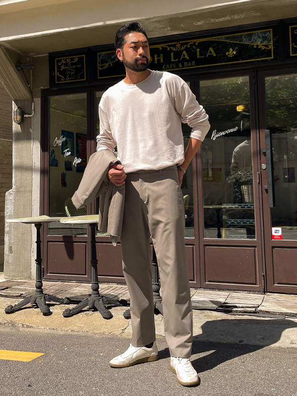 (M-4XL)<BR>셀런 休闲西服+테나스 宽松长裤