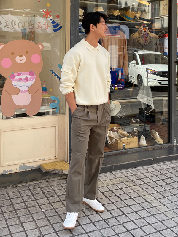 (L-5XL)<br>부타츠 针织衫(领/圆领)