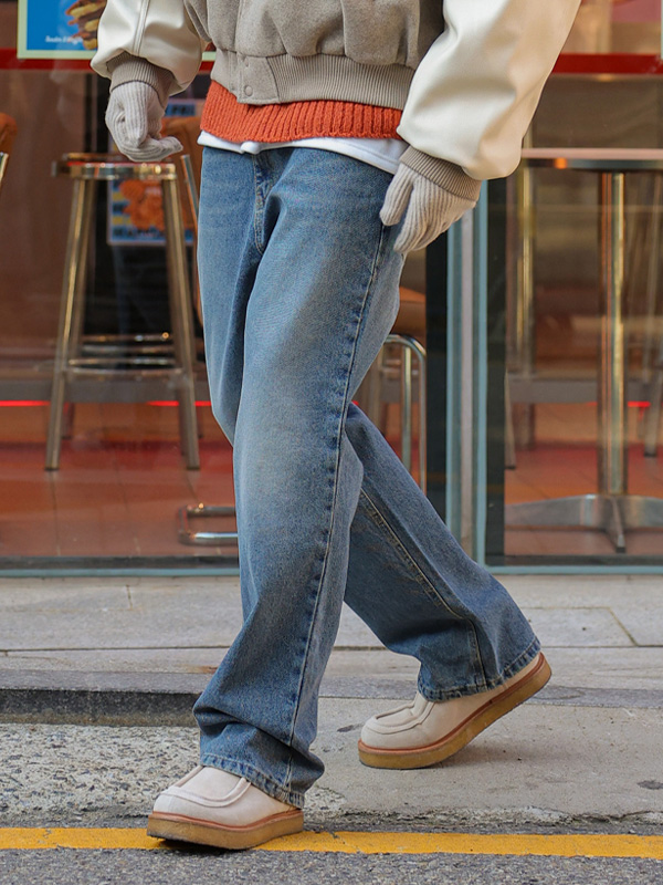 (L-4XL)<BR>노카루 广泛的 牛仔裤 RA-1066