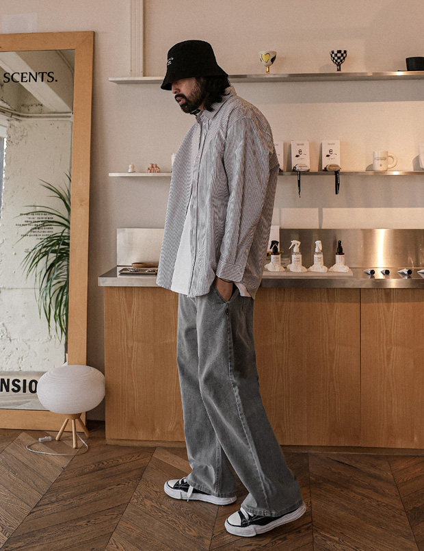 (XL-6XL)<br>누마딘 牛津 条纹衬衫