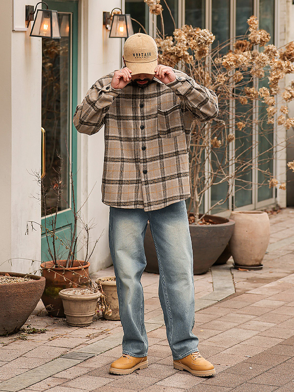 (S-5XL)<BR>데이비츠 半宽配合 牛仔裤 <br><font color="#098a09"><B>选择长度 (基础,长款+8cm)</B></font>