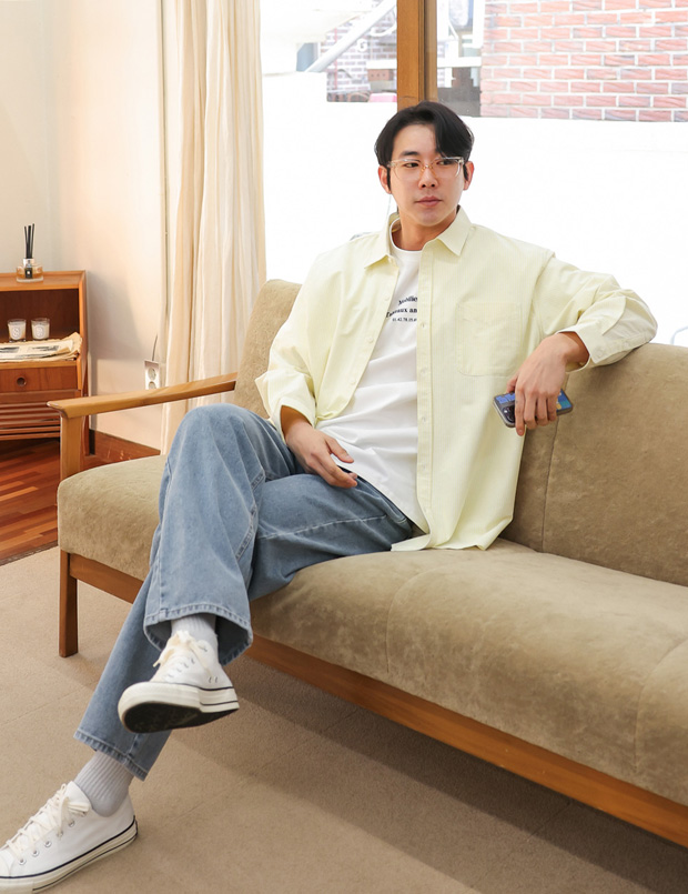 (XL-6XL)<br>누마딘 牛津 条纹衬衫