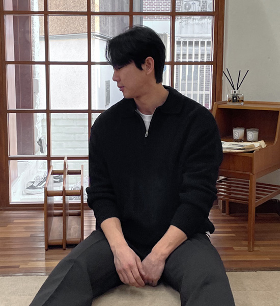 (XL-6XL)<br>이스턴 半拉链 카라니트