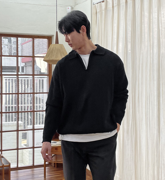 (XL-6XL)<br>이스턴 半拉链 카라니트