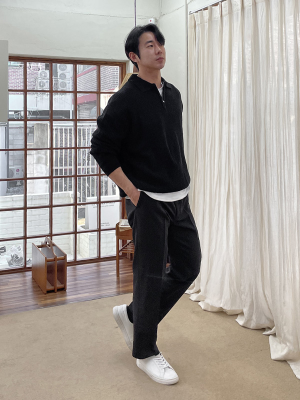 (XL-6XL)<br>이스턴 半拉链 카라니트