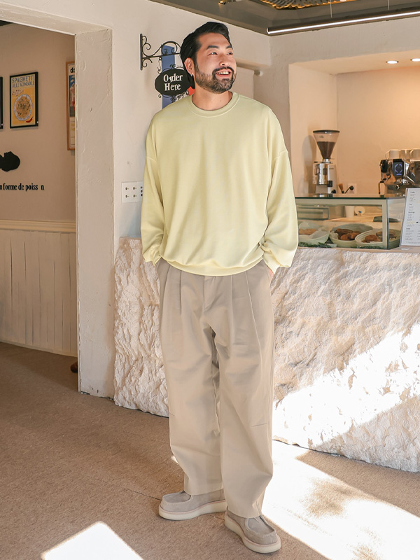 (XL-6XL)<BR>뱅크스 半宽 后松紧带 奇诺裤