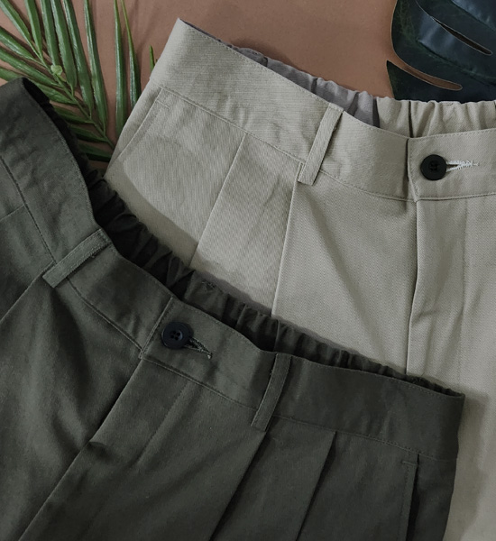 (XL-6XL)<BR>뱅크스 半宽 后松紧带 奇诺裤