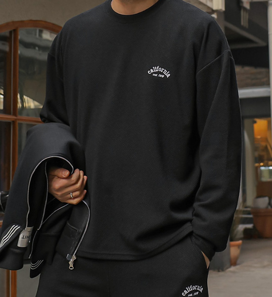 [SET](L-5XL)<BR>이크링 一对一交流 + 우키홀 运动服裤子