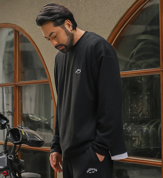 [SET](L-5XL)<BR>이크링 一对一交流 + 우키홀 运动服裤子