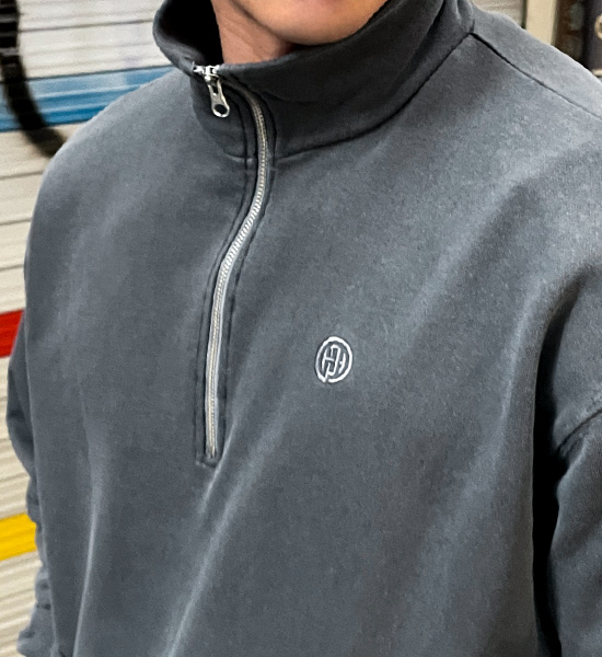 (L-5XL)<BR>우즈리스 颜料 半拉链