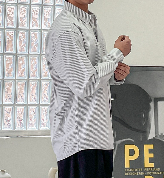 (L-5XL)<br>닐스 牛津 条纹  衬衫