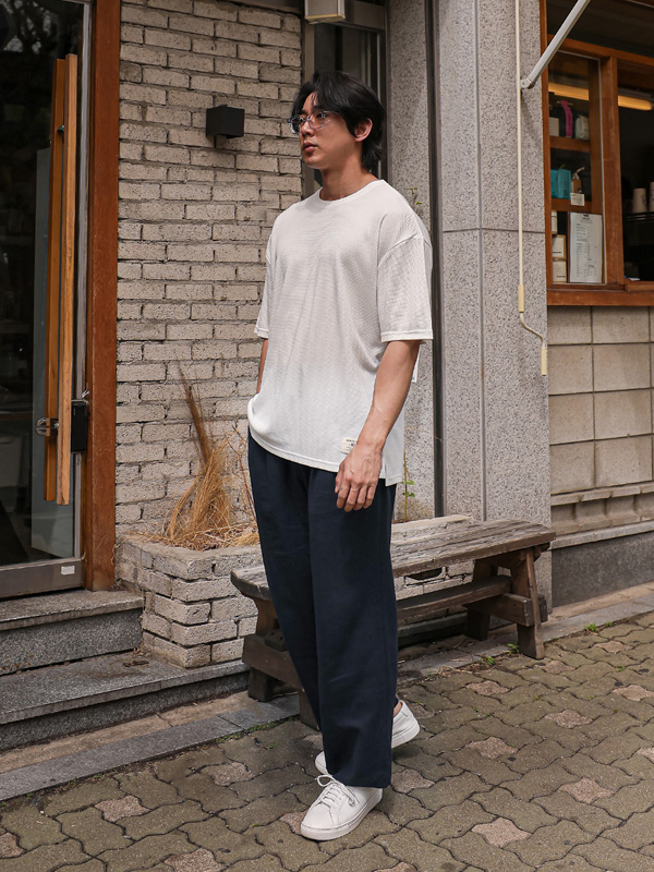 (L-5XL)<BR>다날리 华夫饼 短袖T恤<br><font color="#fb5ec9"><B>[1+1]</B></font>