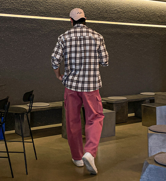 (L-5XL)<BR>타카디 格子衬衫