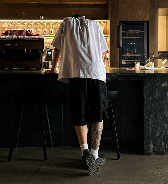 (M-5XL)<BR>세르보 7부 货物松紧带裤 1612