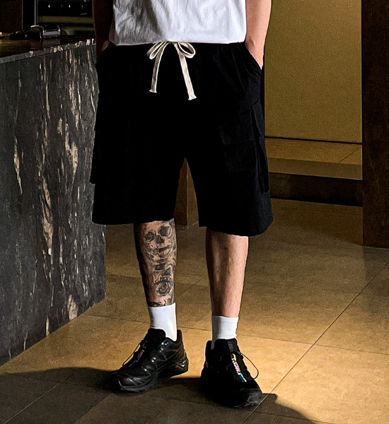 (M-5XL)<BR>세르보 7부 货物松紧带裤 1612