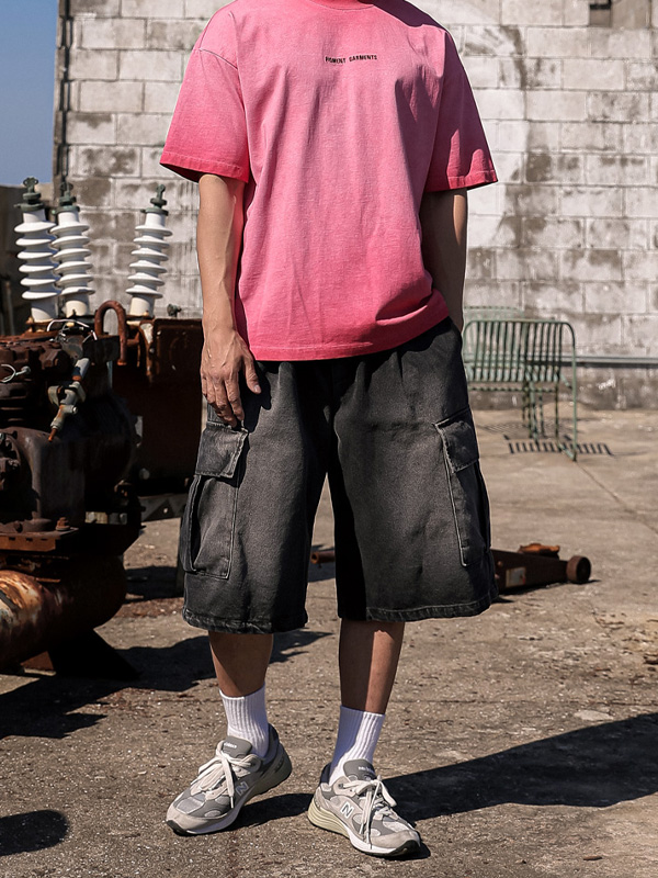 (XL-6XL)<BR>바달 百慕大 牛仔束腰短裤