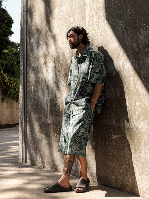 (XL-6XL)<BR>하투니 短袖衬衫+주나파니 6부 松紧带裤