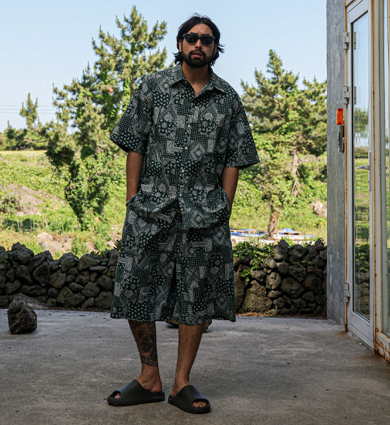 (XL-6XL)<BR>하투니 短袖衬衫+주나파니 6부 松紧带裤