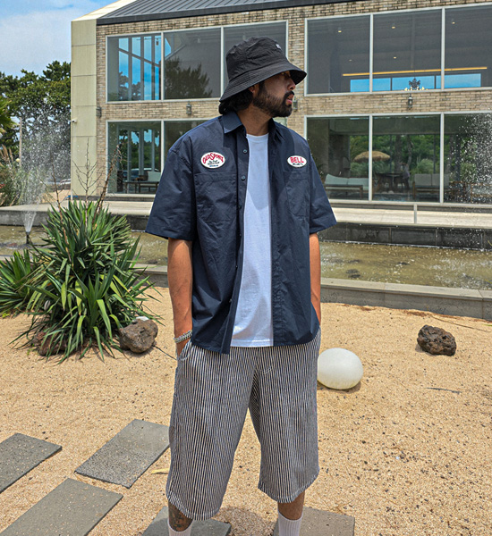 (L-3XL)<BR>비크람 牛仔束腰短裤
