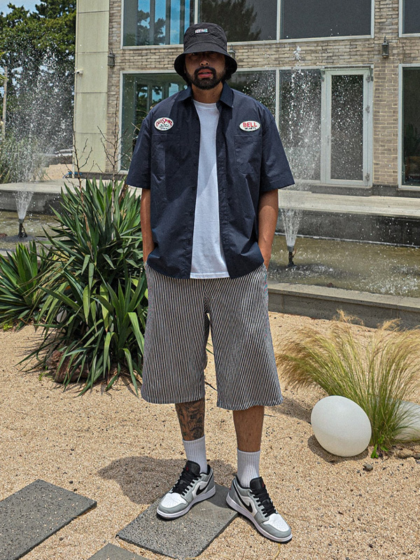 (L-5XL)<BR>비크람 牛仔束腰短裤