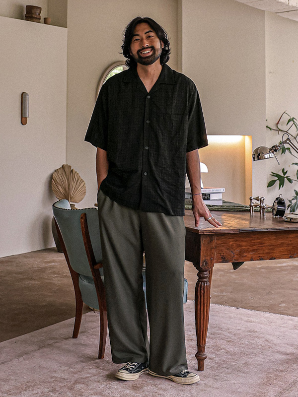 (L-6XL)<br>포엘러 华夫饼 松紧带裤(标准配合/广泛适用)