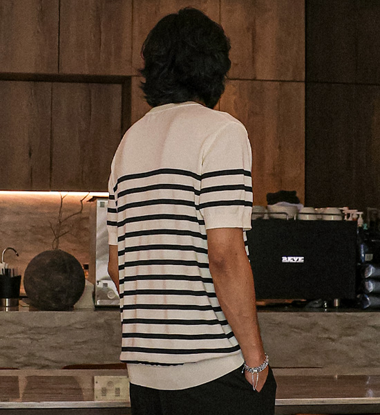 (L-5XL)<BR>자몰리 条纹 短袖针织品 DT23114<BR><B><FONT COLOR="#ff4800">[额外折扣]</FONT></B>