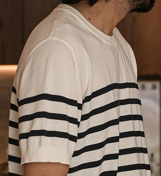 (L-5XL)<BR>자몰리 条纹 短袖针织品 DT23114<BR><B><FONT COLOR="#ff4800">[额外折扣]</FONT></B>