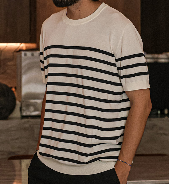(L-5XL)<BR>자몰리 条纹 短袖针织品 DT23114<BR><B><FONT COLOR="#ff4800">[额外折扣]</FONT></B>
