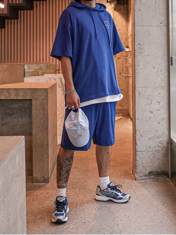 (XL-6XL)<BR>코타비 반팔후드+하파다 松紧带短裤