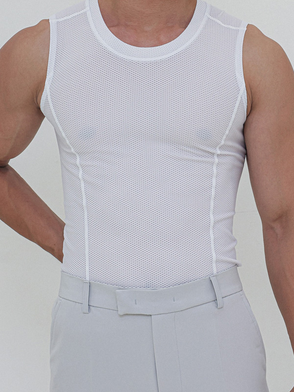 (L-5XL)<BR>마크타퍼 矫正无袖衬衫<br><font color="#fb5ec9"><B>[1+1]</B></font>