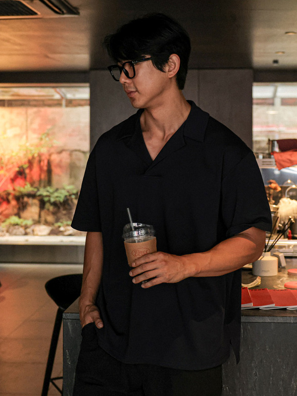 (L-5XL)<BR>바스타나 开领 短袖T恤