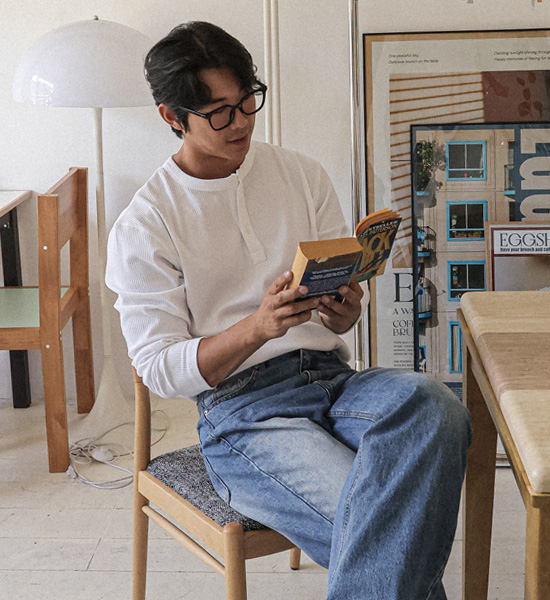 (L-5XL)<BR>티니얼 亨利颈 长袖t恤