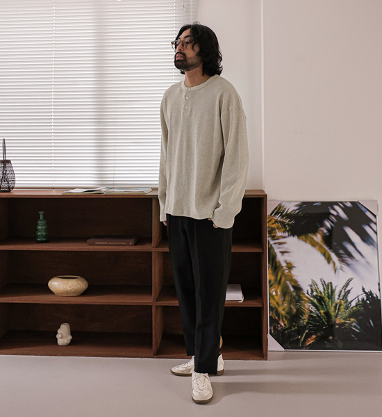 (XL-4XL)<BR>보올리 亨利颈 长袖t恤