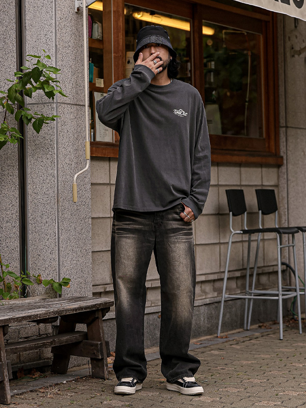 (S-6XL)<br>랑가타 半宽配合 牛仔裤 210<br><font color="#098a09"><B>选择长度 (基础,长款+8cm)</B></font>