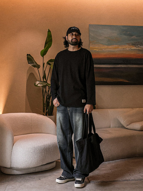 (L-5XL)<BR>나클로 华夫饼 长袖t恤<br><font color="#fb5ec9"><B>[1+1]</B></font>