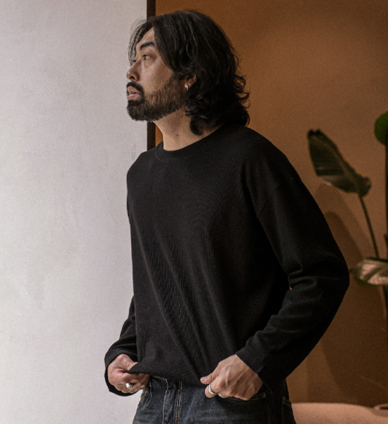 (L-5XL)<BR>나클로 华夫饼 长袖t恤<br><font color="#fb5ec9"><B>[1+1]</B></font>