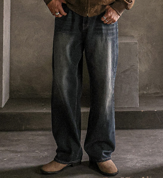 (S-4XL)<br>탄바드 半宽配合 牛仔裤 413