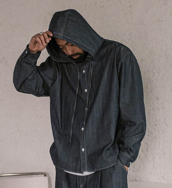 (L-5XL)<BR>뷰니시 无洗牛仔裤 连帽衫