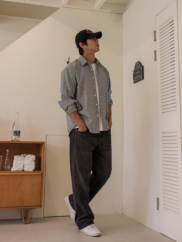 (2XL-5XL)<BR>해티드 格子衬衫