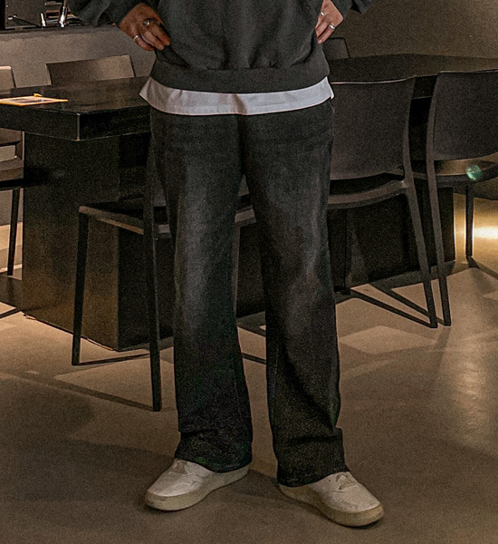 (L-4XL)<BR>비스타라 标准配合 牛仔松紧带裤