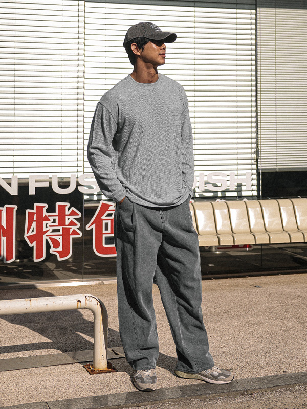 (S-5XL)<BR>하비턴 广泛适用 松紧带裤 Z1443